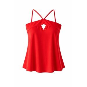 BCBGMAXAZRIA Red Keyhole Crisscross Neck Cami Top XXS Sleeveless Blouse